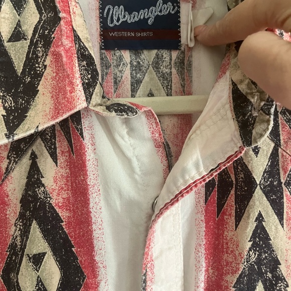Vintage XLT Wrangler‎ Men's Red and Black Patterned Shirt, Cowboy - Picture 5 of 5